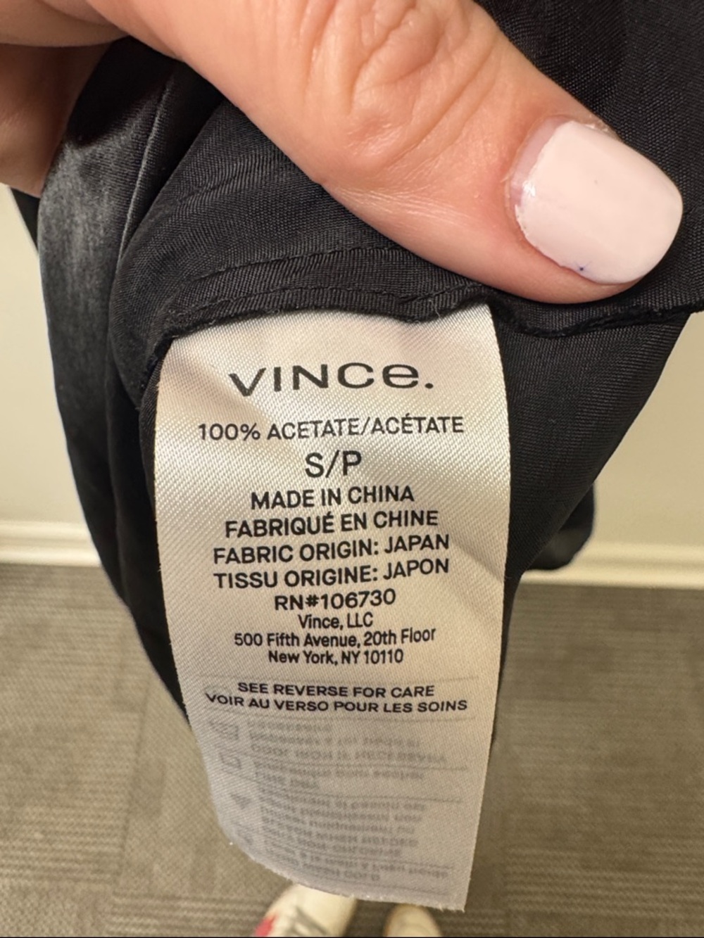 Vince Black Satin Midi Slip Dress, size S - Picture 6 of 7